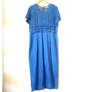Vintage denim jean maxi dress by mirrors 2